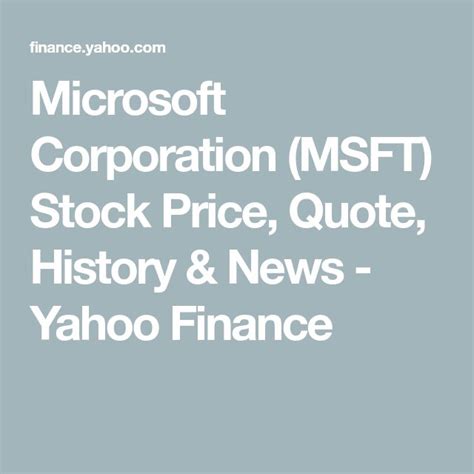 yahoo finance stocks msft news